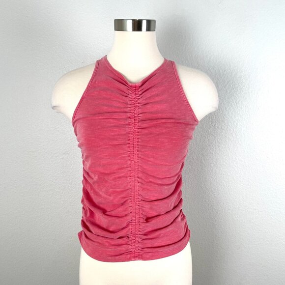NEW $82 SUNDRY Tank Top Womens 2 Medium Pigment Scarlet Ruched Sleeveless Shirt - Picture 2 of 11